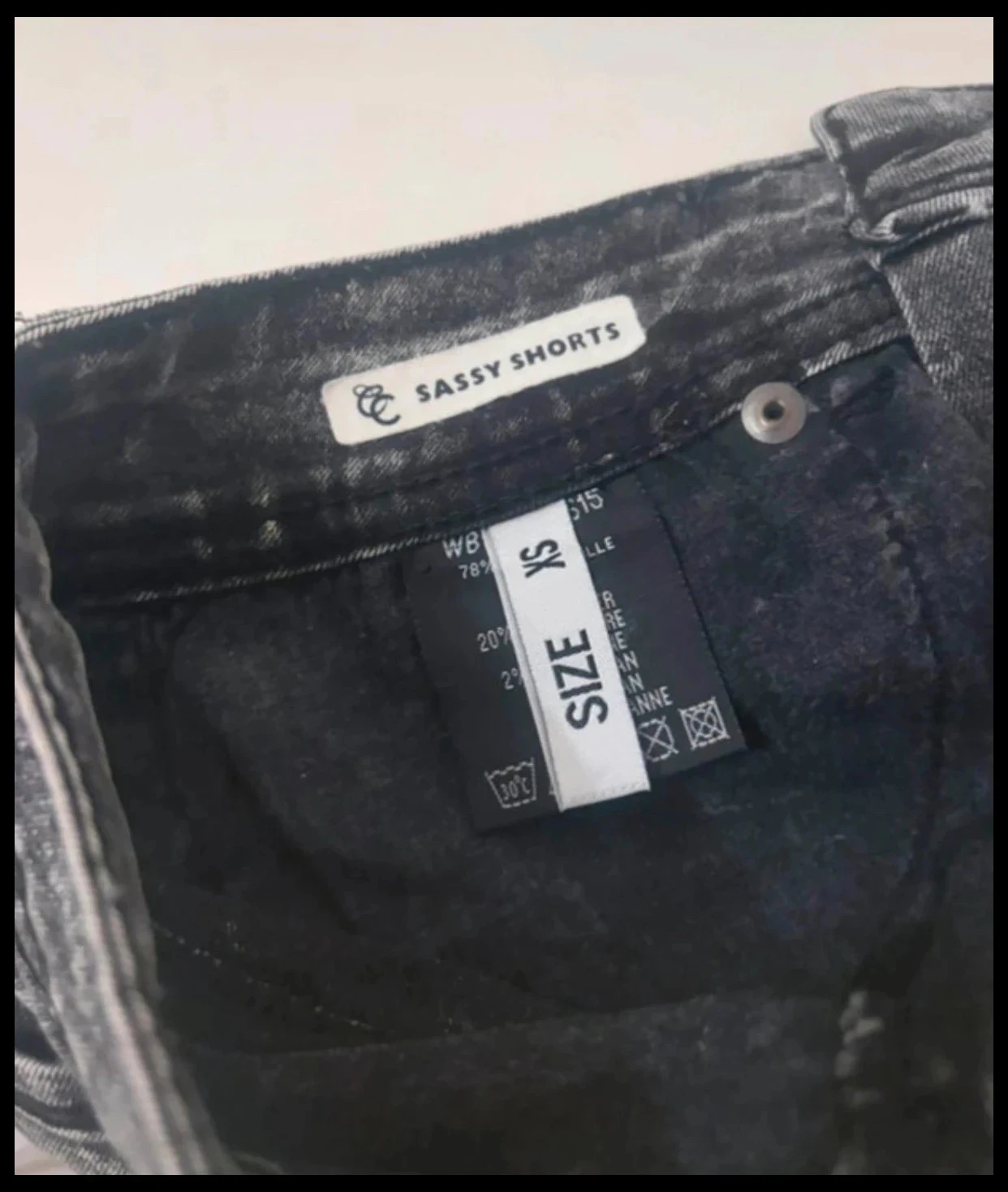 Coolcat Sassy Distressed Denim Mini-Shorts – Size XS – photo 5